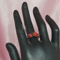 Anillo Triple Piedra Roja N° 20 (1037)