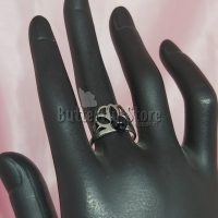 Anillo Media Flor Piedra Negra N° 17 (981)