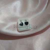 Aro a Rosca Corazon Cristal Negro (1639)