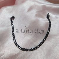 Pulsera Cubana 3x1 1.4mm 20cm Negra (618)