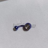 Ombligo Violeta Con Perla Blanca (756)