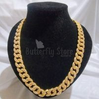 Cadena Strass Cubana 1.6cm 60 cm Dorada (463)