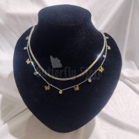 Cadena Doble Vibora con Dijes Mariposa (471)